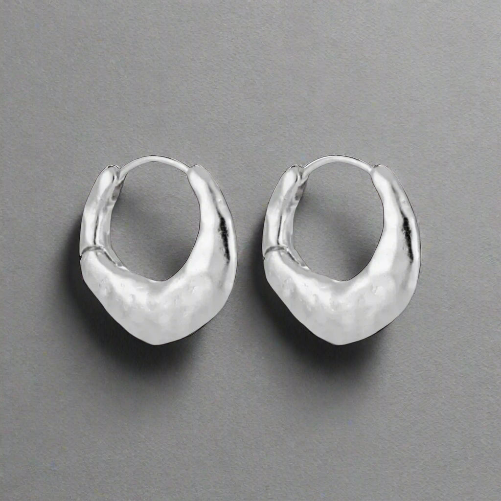 Rana Matte Circle 925 Sterling Silver Hoop Earrings