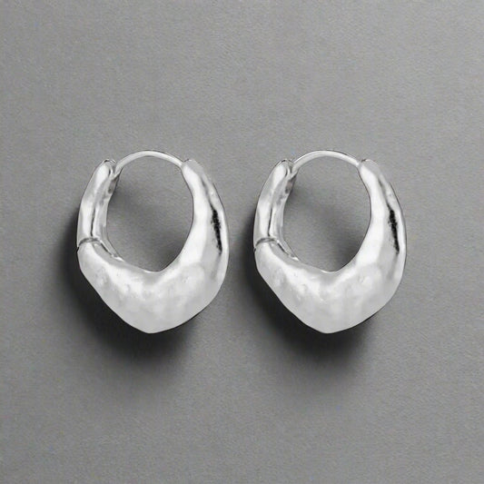 Rana Matte Circle 925 Sterling Silver Hoop Earrings